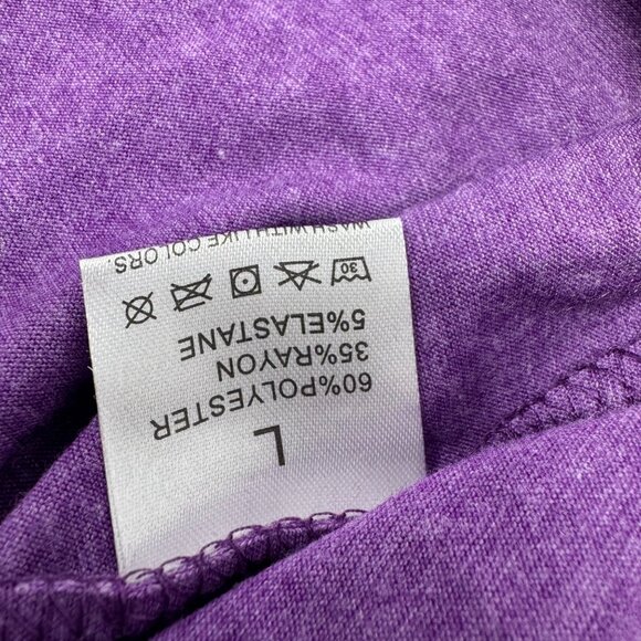 Women's Novelty Tee Shirt Size Large Long Sleeve‎ Purple Graphics - Picture 4 of 4